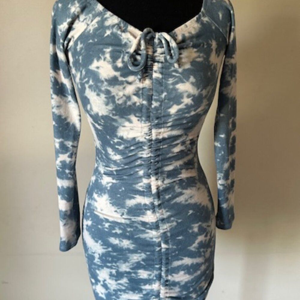 Blue Tie Dye Bodycon Dress 8452 Small